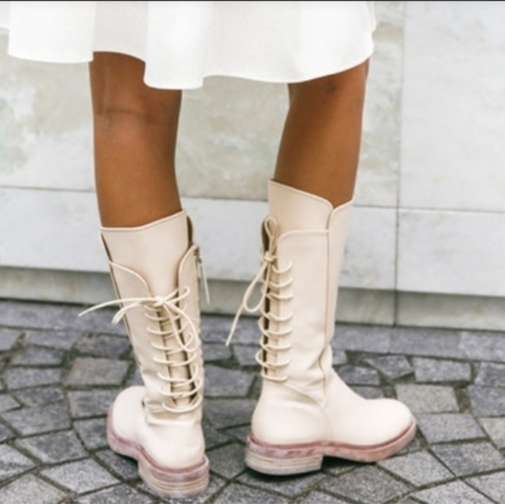 Sam Edelman Mid Calf Boots Ivory